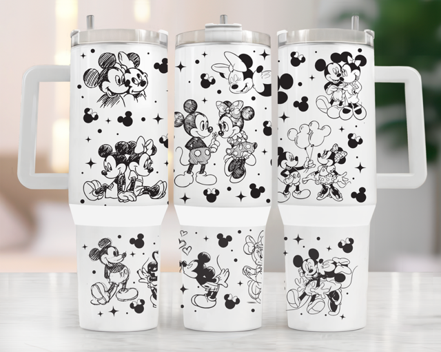 B/W Mouse Love 40 oz Tumbler